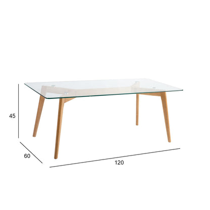 Coffee table HELENA 120x60xH45cm, glass