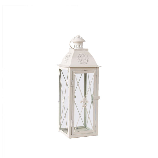 Lantern VENEZIA, 14x14xH40cm, beige metal, mix