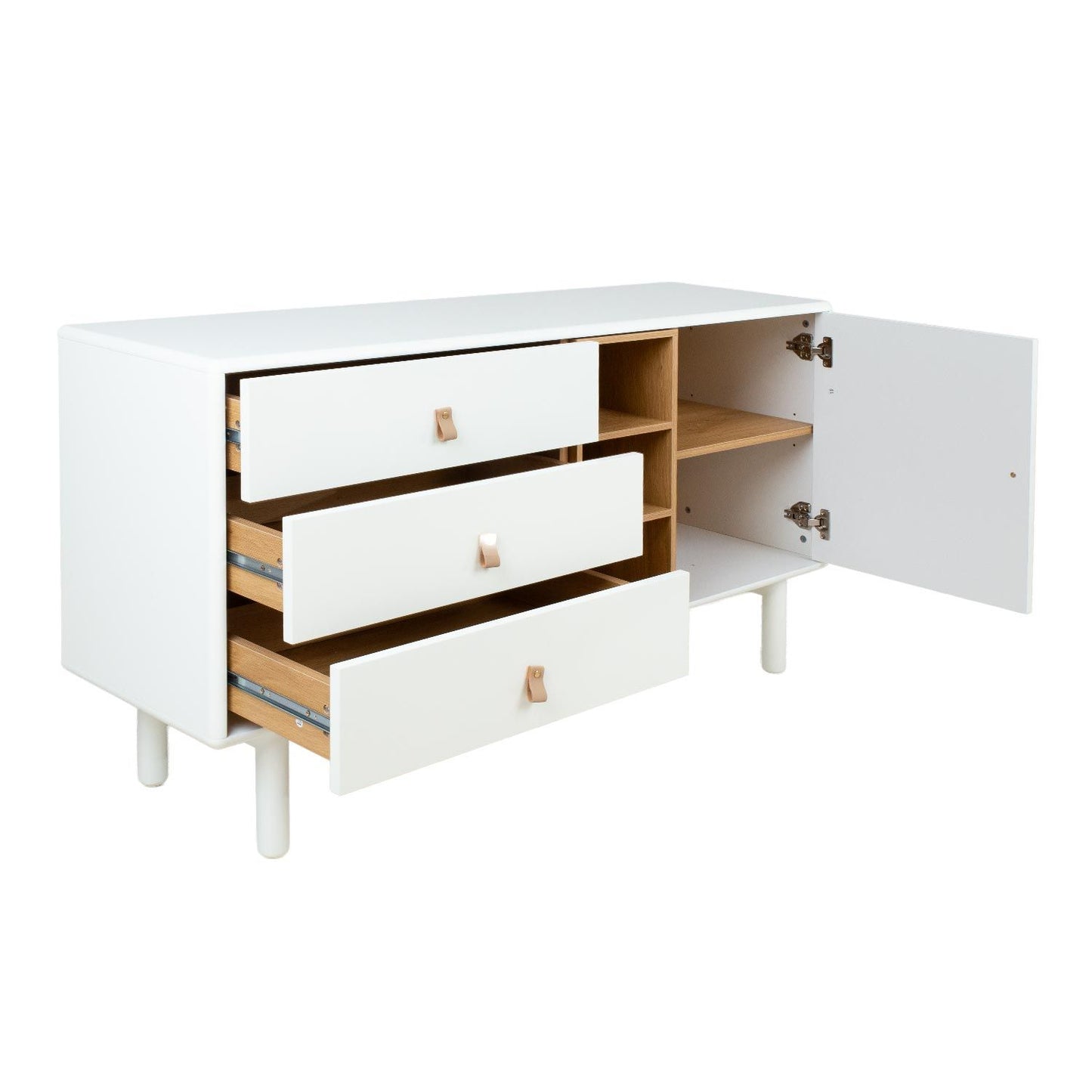 Chest of drawers IRIS 140x40xH75cm, white