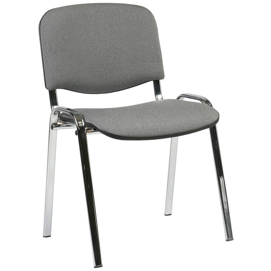 Customer chair ISO 54.5xD42.5xH82/47cm, seat: fabric, color: gray, frame: chrome 