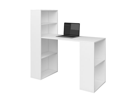 VIOLLA - Desk with shelves / White and white glossy color 