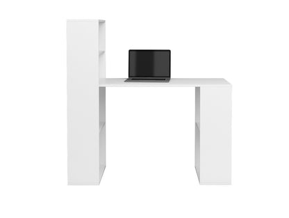 VIOLLA - Desk with shelves / White and white glossy color 