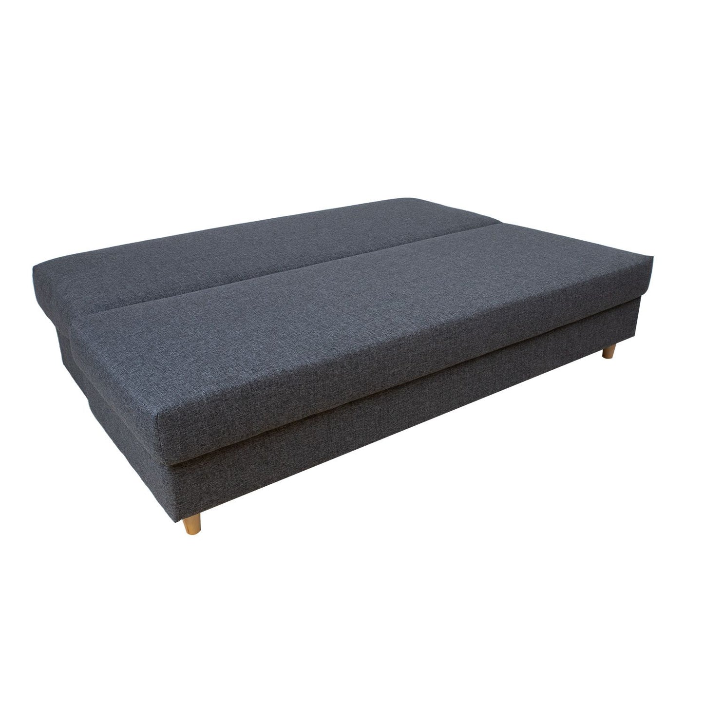 Sofa-bed VILLA with storage box, dark gray