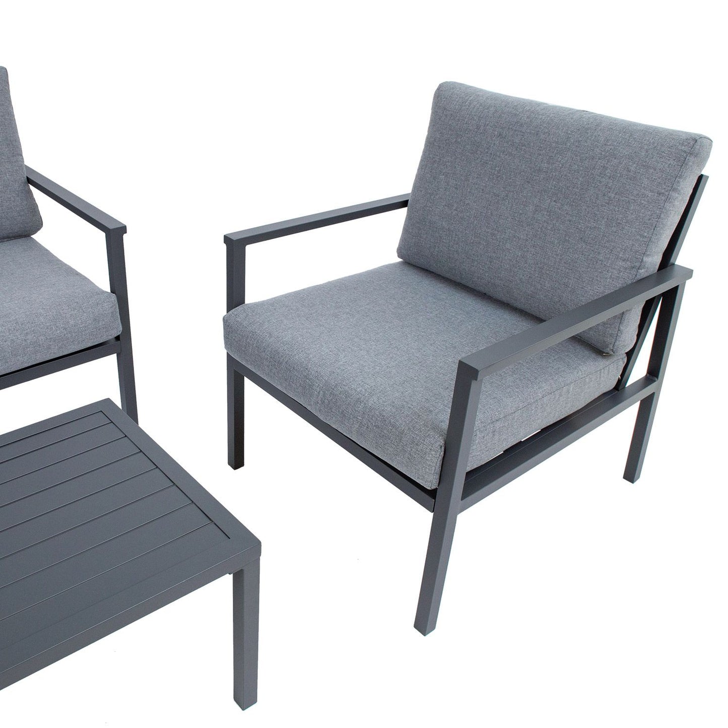 Garden furniture set ADRIO table, sofa and 2 chairs, dark gray 