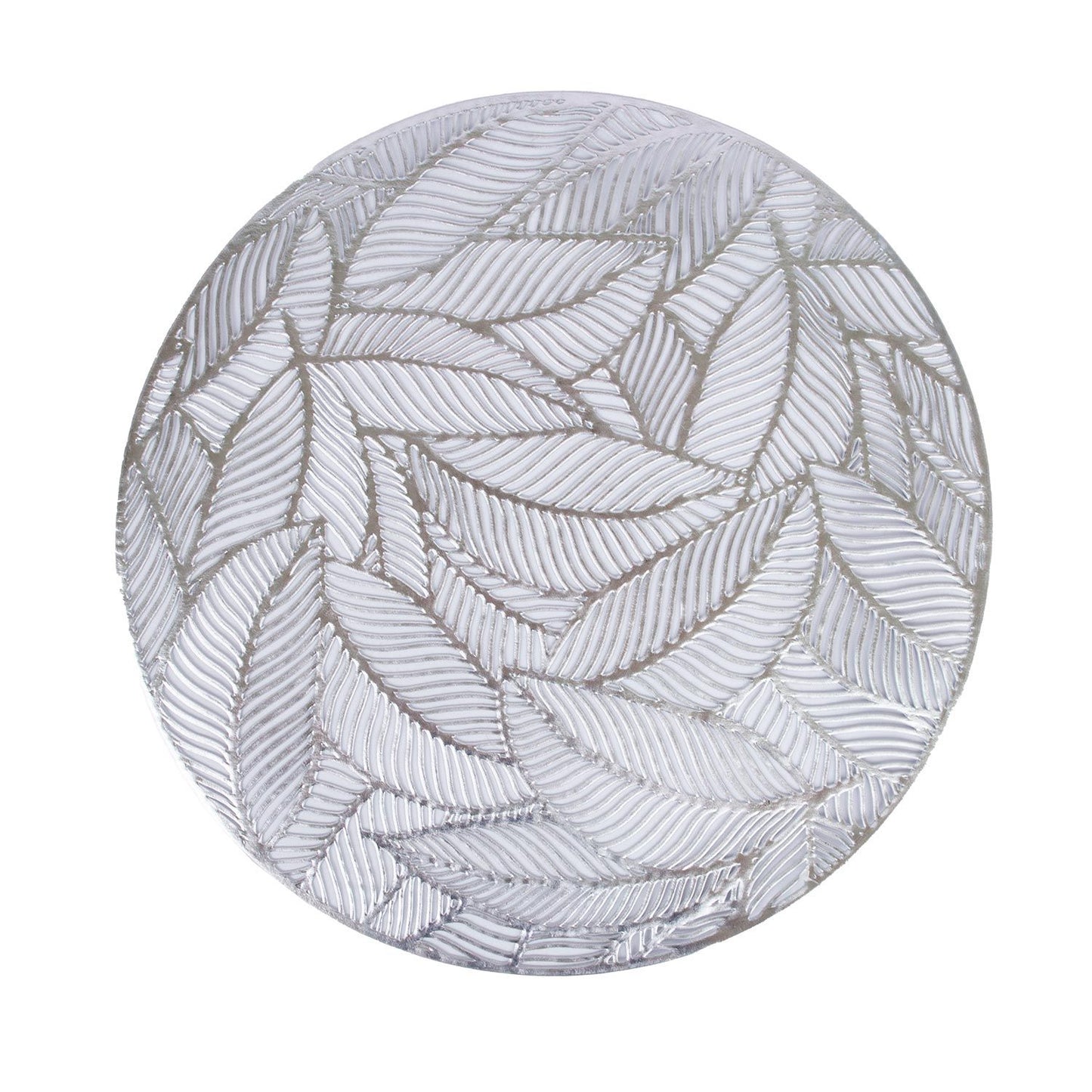 Table cover ROUND LEAF D38cm, silver