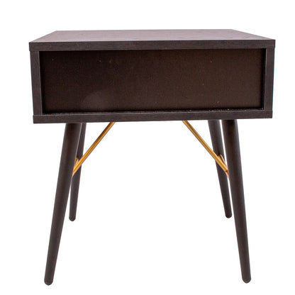 Nightstand LUXEMBOURG 45x35xH50cm, black / copper