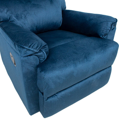 Lounge chair GUSTAV with manual mechanism, dark blue velvet 