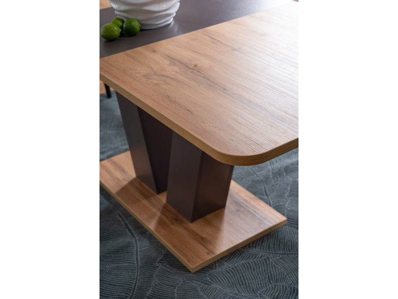 Table PLATON OAK COLOR WOTAN / BRONZE 136(176)X80 IN