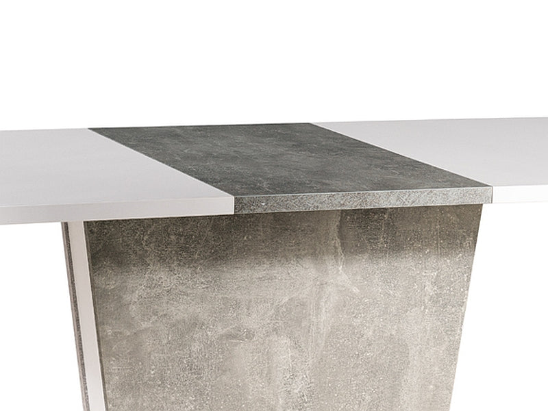 Table CALIPSO WHITE MATTE / GRAY (CONCRETE EFFECT) 110(145)X68,6 