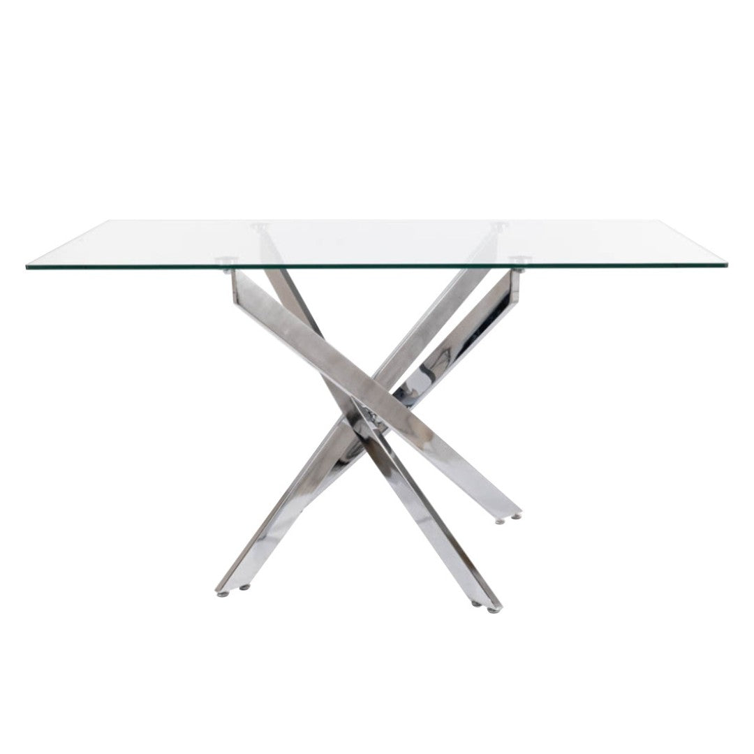 Table AGIS II TRANSPARENT TABLE/CHROME 140x80