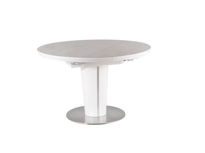 Table ORBIT CERAMIC WHITE MARBLE EFFECT/WHITE MATTE FI 120(160)