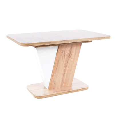 Table CROCUS OAK COLOR WOTAN / WHITE MATTE 120(160)X80 IN