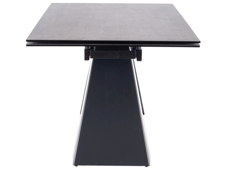 Table SALVADORE CERAMIC GRAY MARBLE/BLACK MATTE (180-260)X90