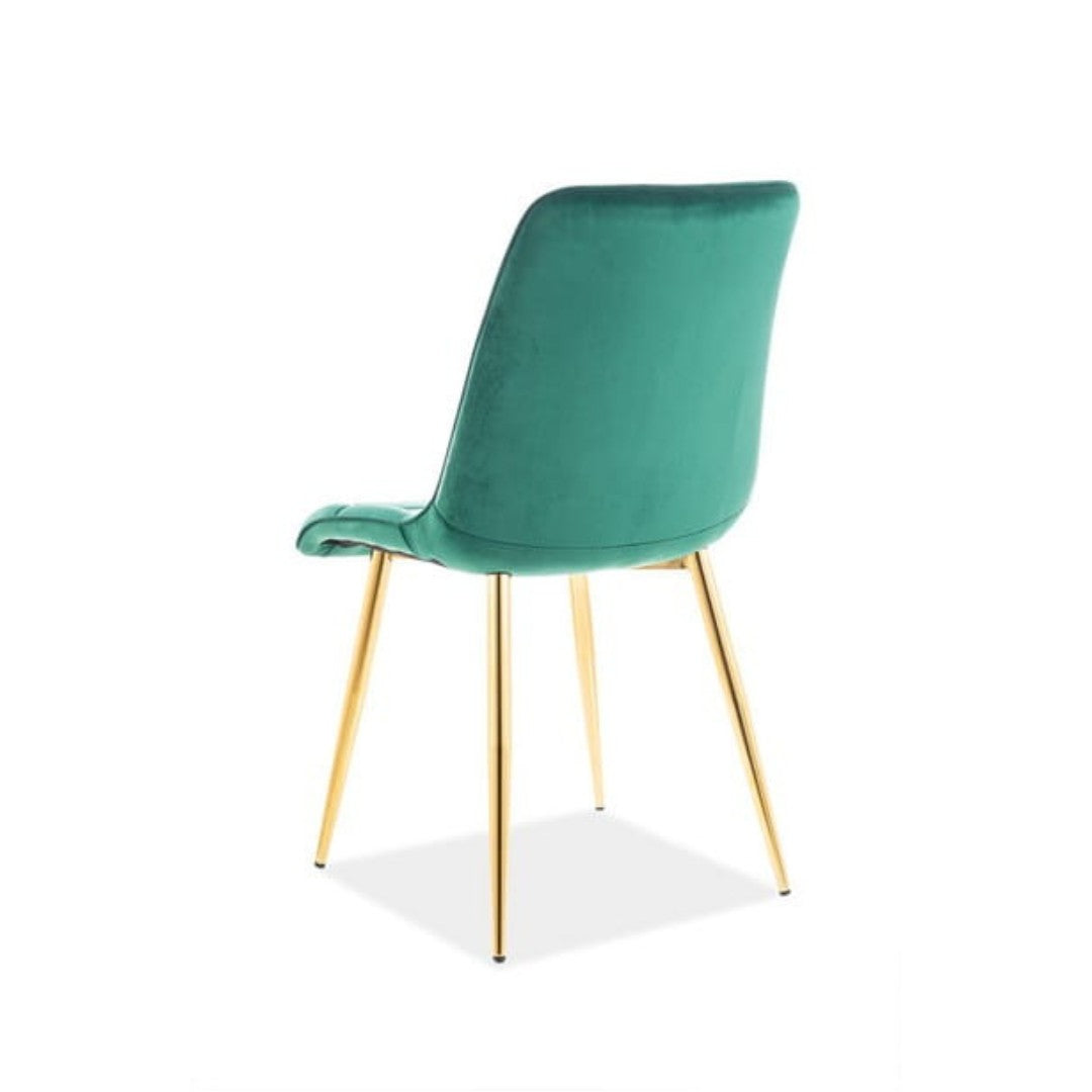 Chair ELEGANT VELVET GOLD FRAME/GREEN BLUVEL 78