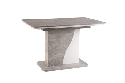 Table SIRIUS GRAY (CONCRETE EFFECT) / WHITE MATTE 120(160)X80 IN