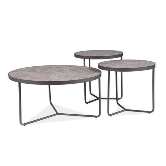 Coffee table DEMETER GRAY (CONCRETE EFFECT) / BLACK (SET)