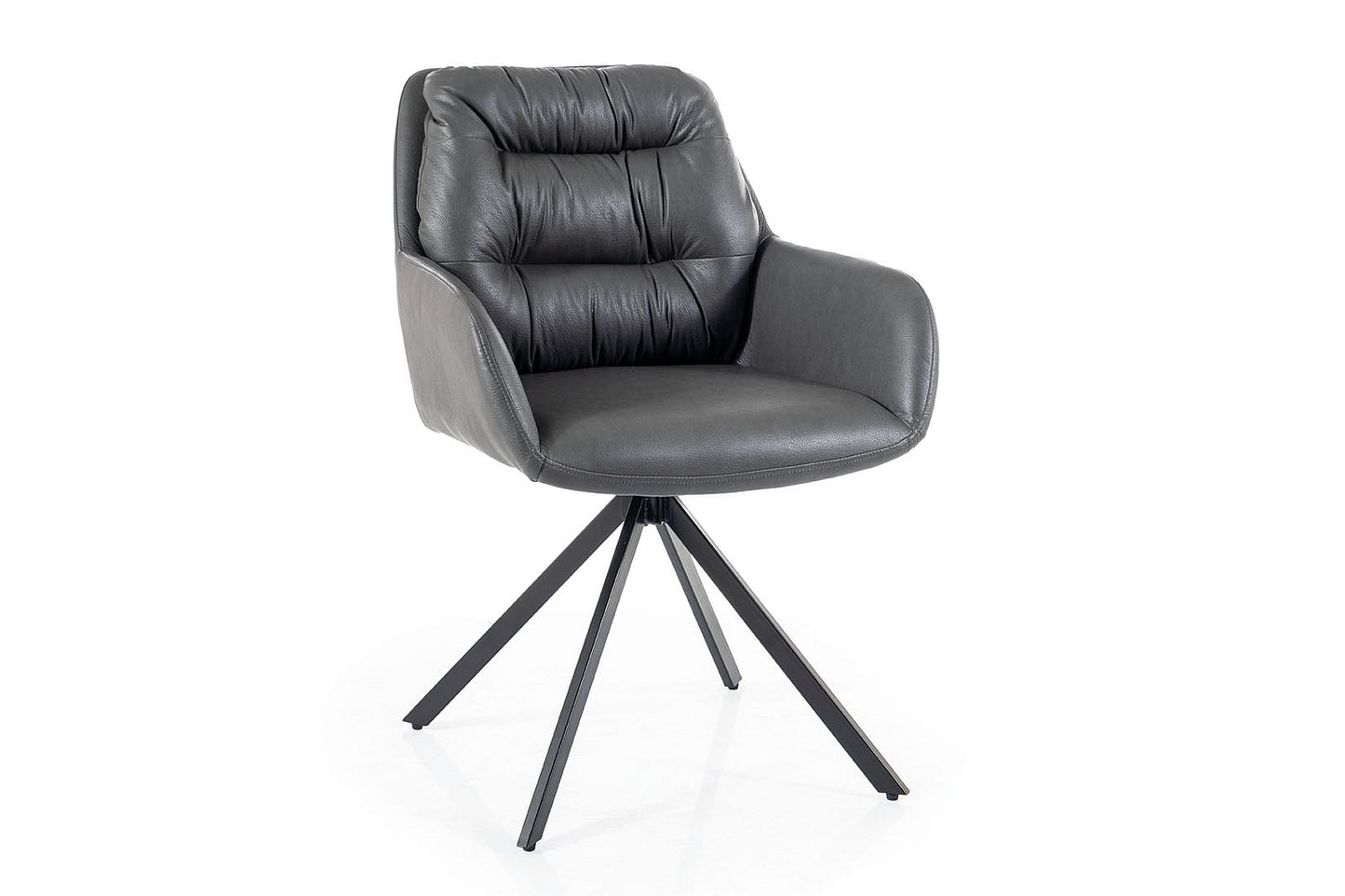 Chair SPELLO BLACK FRAME/GRAY LEATHER SYNTH. BUFFALO 06