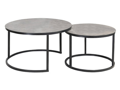 Coffee table ATLANTA A II GRAY MATTE MARBLE EFFECT / BLACK MATTE SET