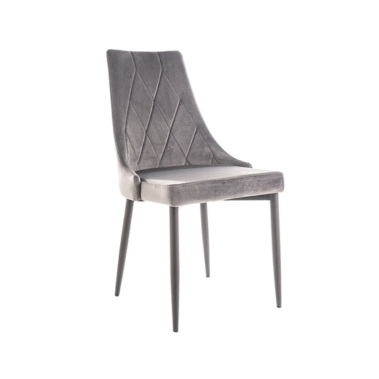 Chair TRIX B VELVET BLACK FRAME/GRAY BLUVEL14