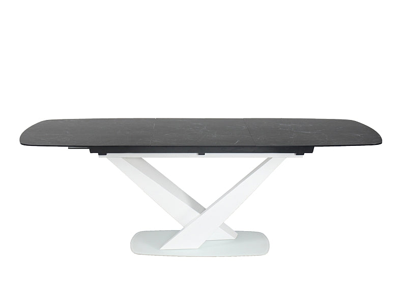 Table CASSINO II CERAMIC GRAPHITE MARBLE / WHITE MATTE 160 (220)X90