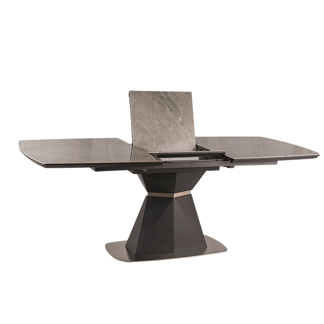 Table CORTEZ CERAMIC GRAY MARBLE EFFECT/ANTHRACITE MATT 160(210)X90