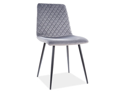 Chair IRIS VELVET BLACK FRAME/GRAY BLUVEL14