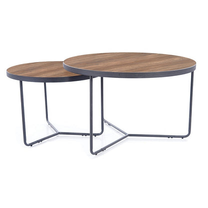 Coffee table ITALIA II WALNUT / BLACK (SET)