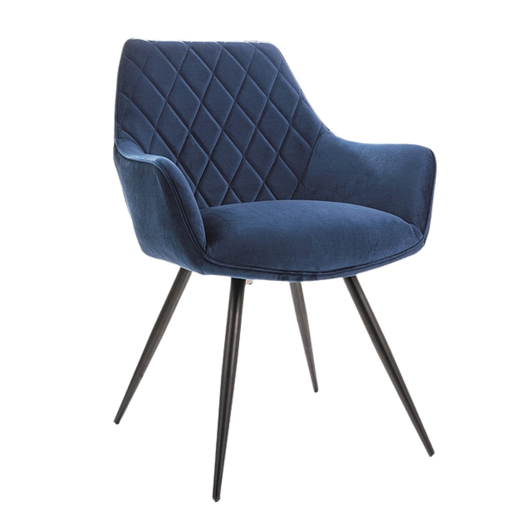 Chair LINEA VELVET BLACK FRAME/NAVY BLUE BLUVEL 86 