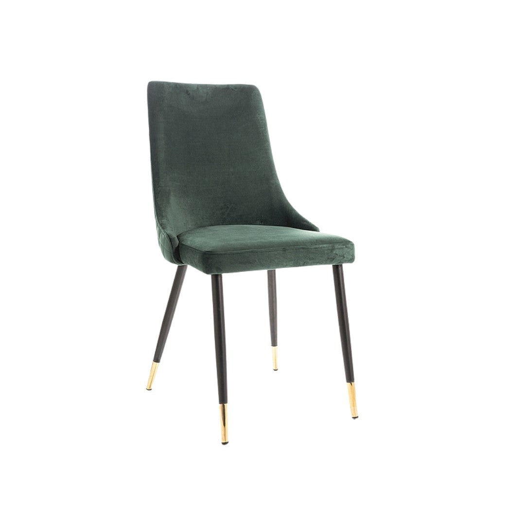 Chair PIANO VELVET BLACK/GOLD FRAME/GREEN BLUVEL 78