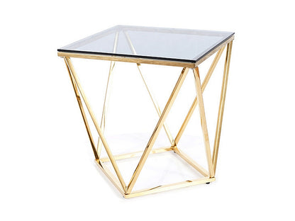 Coffee table SILVER B SMOKE GLASS/GOLD 50X50