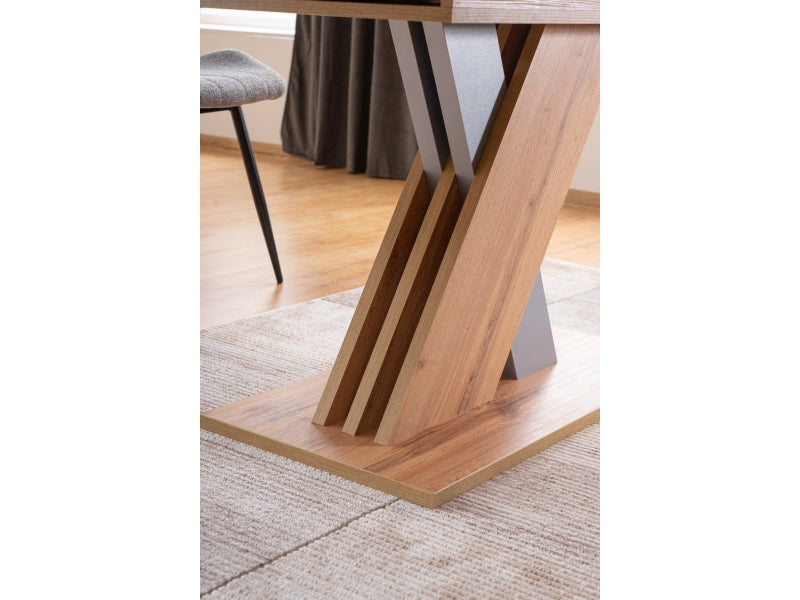 Table EXEL OAK COLOR WOTAN / SILVER 140(180)X85 (D)