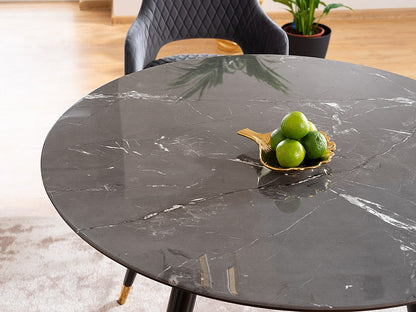 Table CYRYL II BLACK STONE EFFECT/BLACK/GOLD FRAME FI100