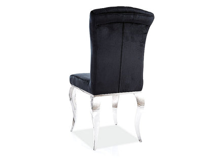 Chair PRINCE VELVET CHROME/BLACK COLOR 186