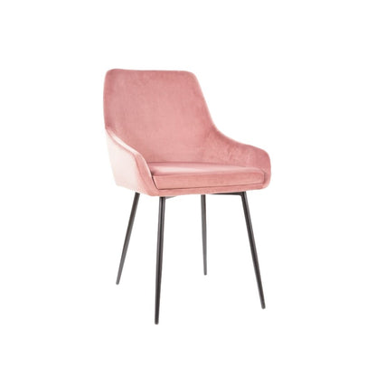 Chair ALBI VELVET BLACK FRAME/ANTIQUE PINK COLOR 92 