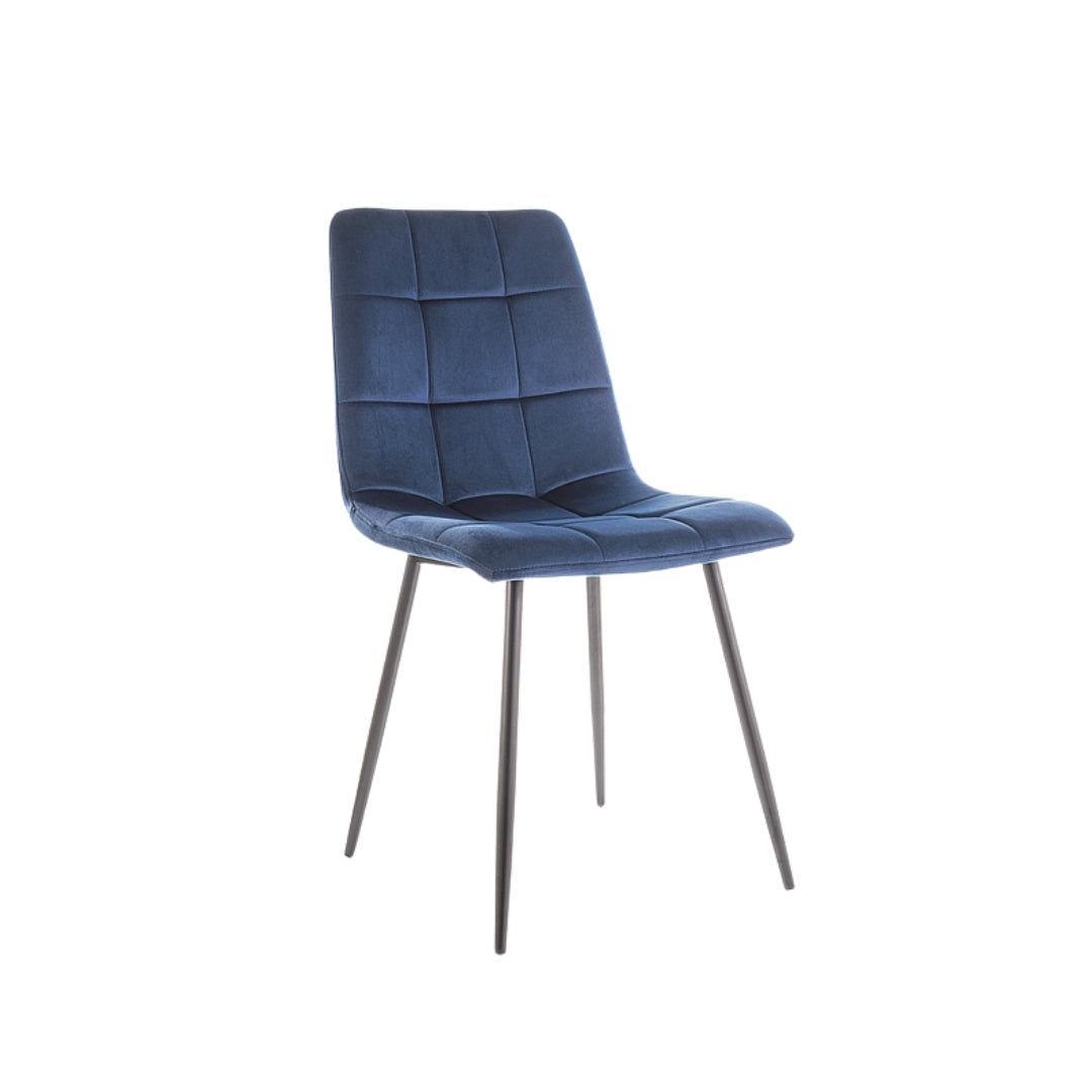 Chair MILA VELVET BLACK FRAME/NAVY BLUE BLUVEL 86