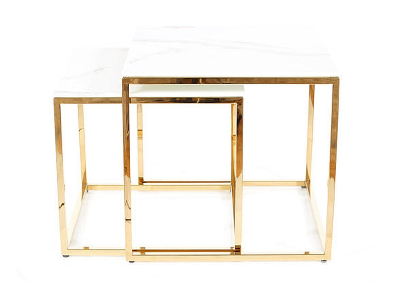 Coffee table GLORIA WHITE MARBLE EFFECT/GOLD (SET)