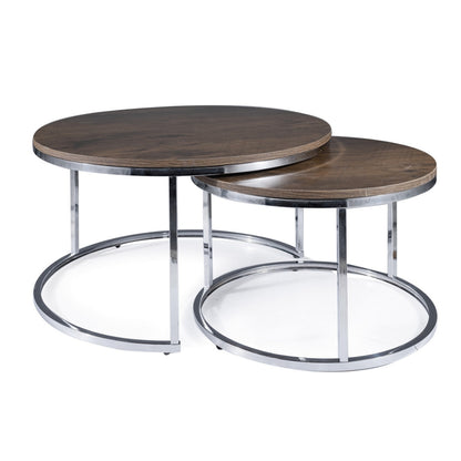 Coffee table ATLANTA III WALNUT / CHROME FI80X45 FI60x40 (set)