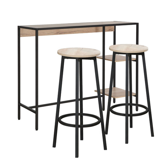 Bar set HEDVIG table and 2 bar stools, ash/black 