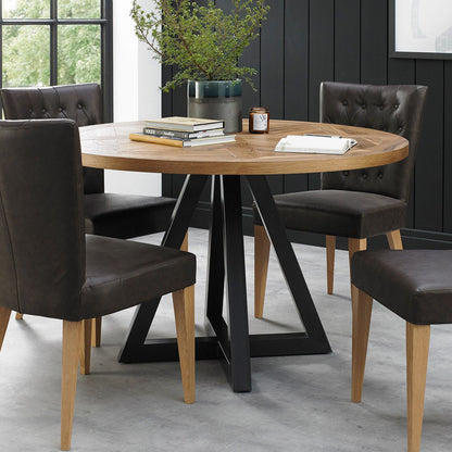 Table INDUS D125xH76.6cm, oak