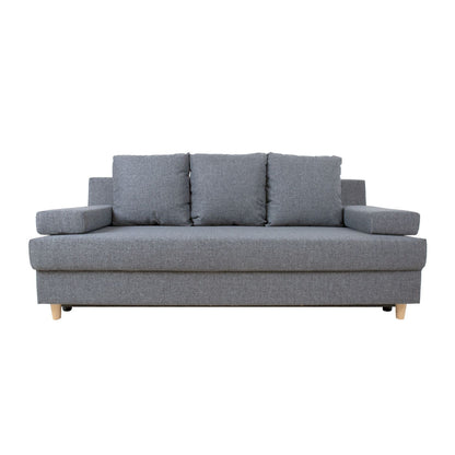 Sofa-bed VILLA with storage box, gray