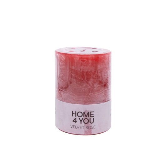 Candle VELVET ROSE, D6.8xH9.5cm, red (perfumed rose) 