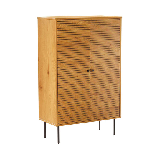 Cabinet LINE 80x40xH130cm, melamine with oak pattern