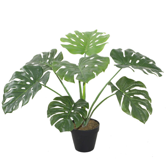 Artificial plant MONSTERA H60cm, black flower pot 