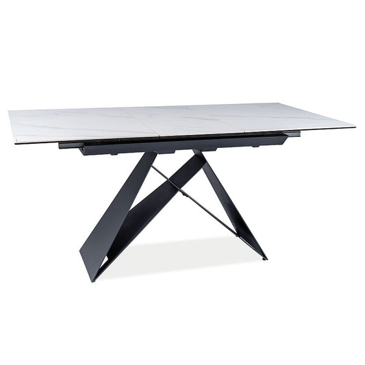 Table WESTIN SC WHITE MARBLE EFFECT/BLACK MATT 120(160)X80