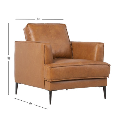 Lounge chair LEO 80x86xH85cm, light brown 