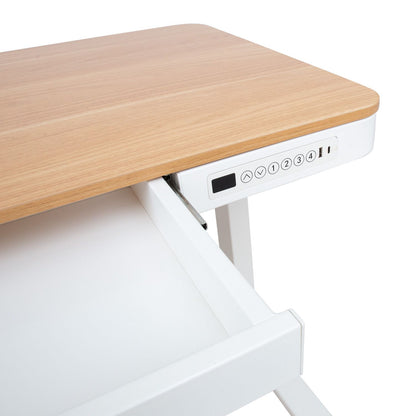 Desk ERGO with 1 motor 120x60xH72-121cm, white/oak 