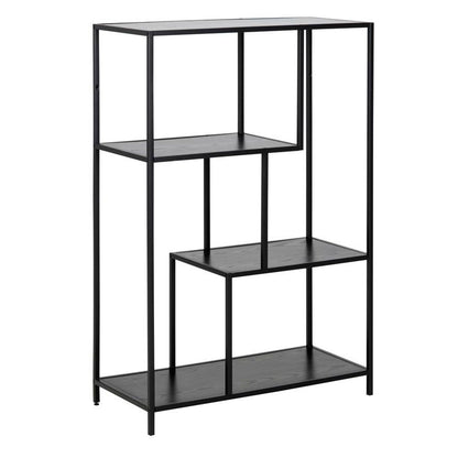 Bookcase SEAFORD 77x35xH114cm, black