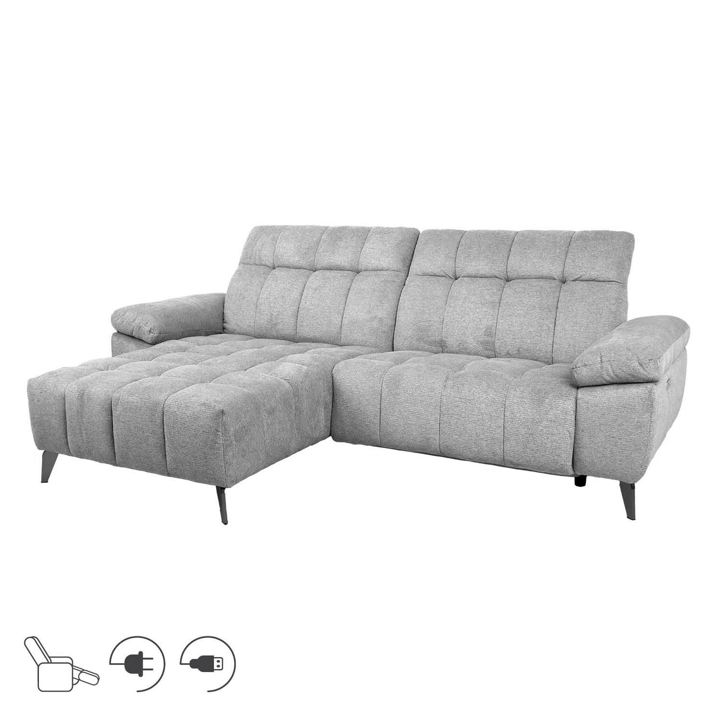 Corner sofa LUZERN KS, light gray