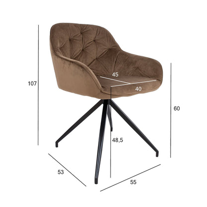 Chair BRIT, beige velvet 