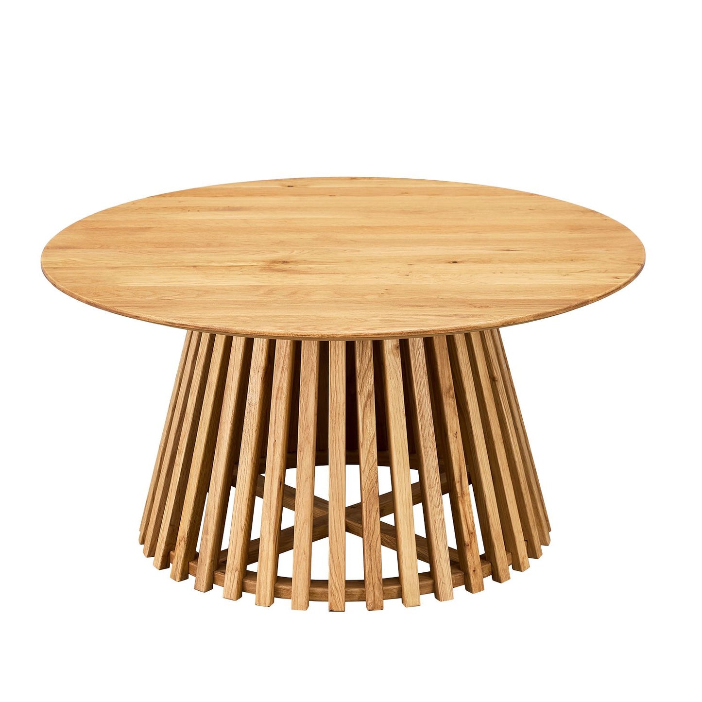 Coffee table SLATTED D80xH40cm, elm